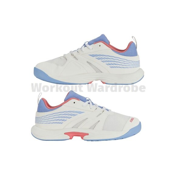 K-Swiss SpeedTrac Youth Tennis Shoes – Bright White/Open Air/Strawberry Ice - Picture 1 of 3